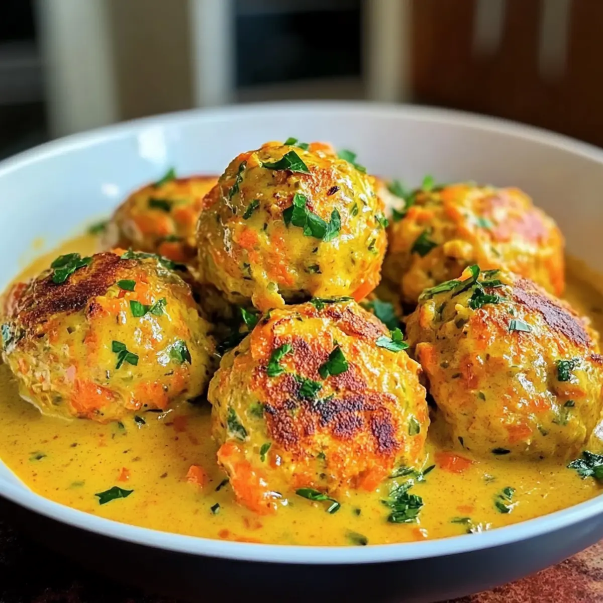 Boulettes de Légumes au Curry et Sauce Coco Faciles