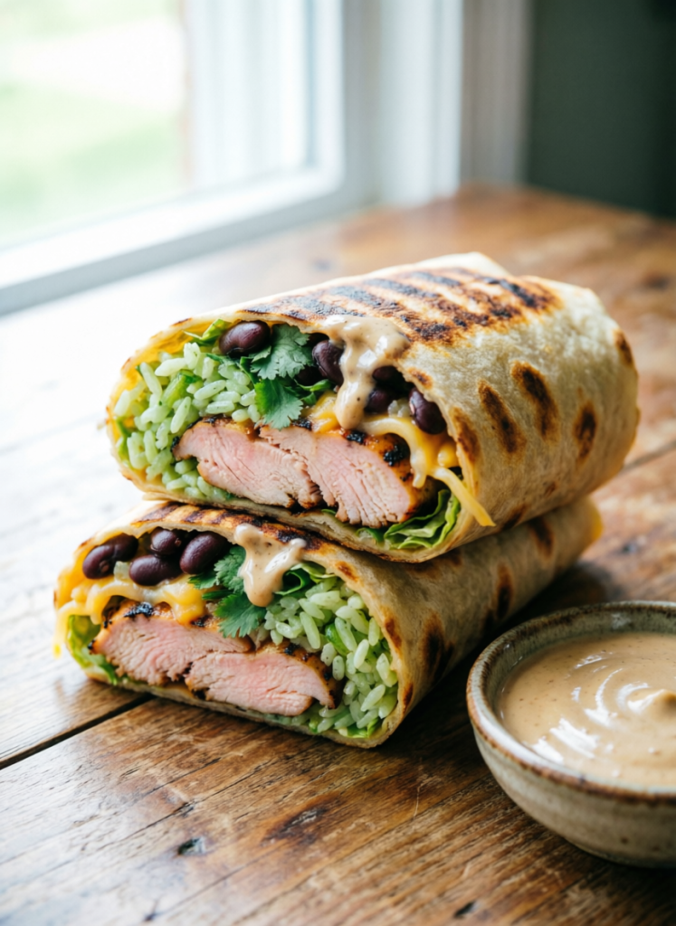 burrito poulet grillé sauce ranch chipotle